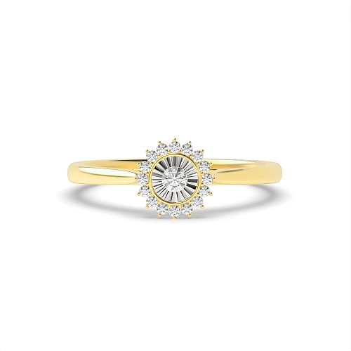 4 Prong Round Yellow Gold Radiant Engagement Rings