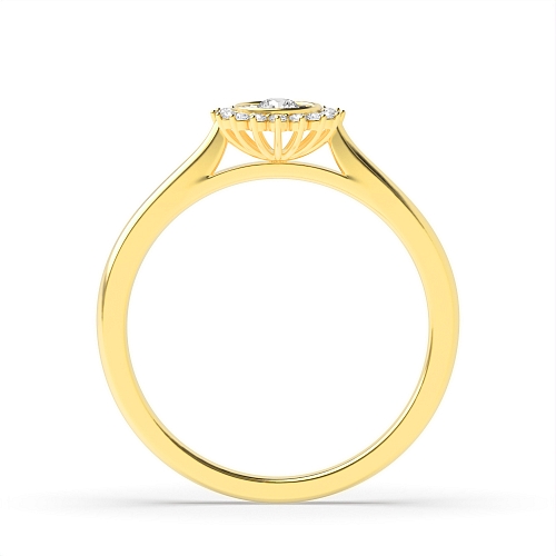 4 Prong Round Yellow Gold Radiant Engagement Rings