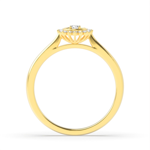 4 Prong Round Yellow Gold Radiant Cluster Engagement Rings