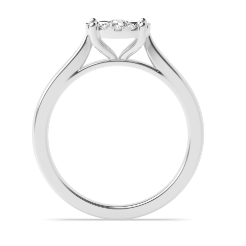 4 Prong Round Illusion Cluster Engagement Ring