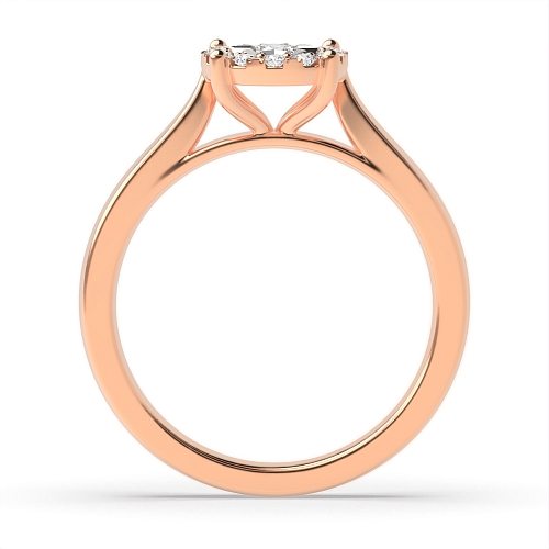 4 Prong Round Rose Gold Midset halo illusion Illusion Set Engagement Rings