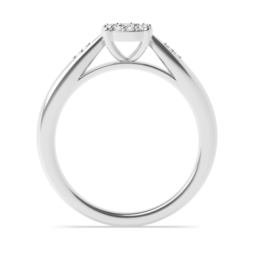 4 Prong Round Cluster Engagement Ring