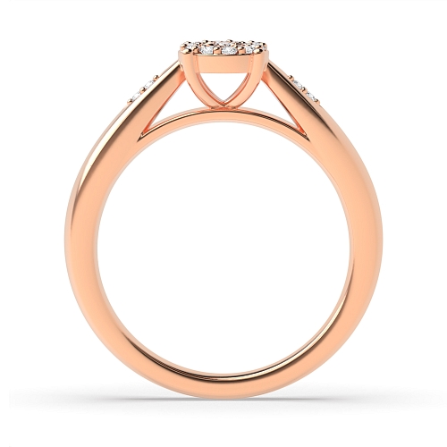 Round Rose Gold set side stone Illusion Set Engagement Rings