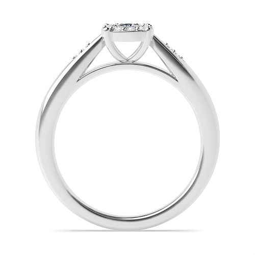 Round Illusion set side stone Blue Sapphire Engagement Rings