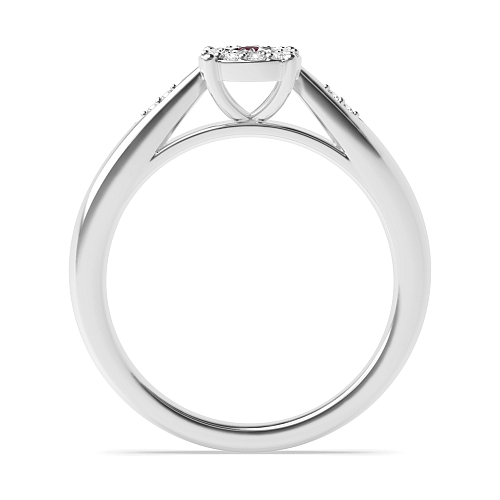 Round Illusion set side stone Ruby Engagement Rings