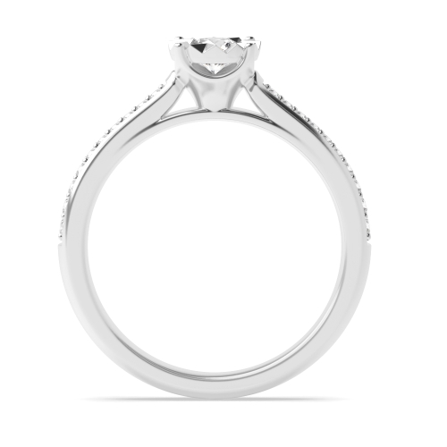4 Prong Round White Gold Cluster Diamond Ring