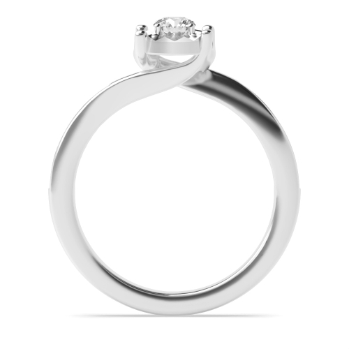 4 Prong Round Moissanite Illusion Set Diamond Ring