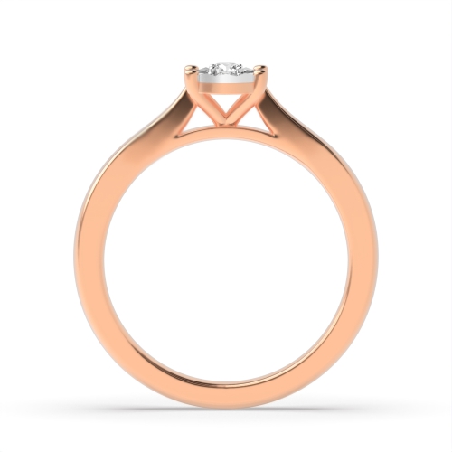 4 Prong Round Rose Gold Luster Illusion Set Engagement Rings