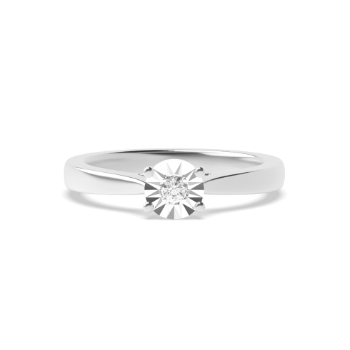 4 Prong Round Luster Illusion Naturally Mined Diamond Engagement Rings