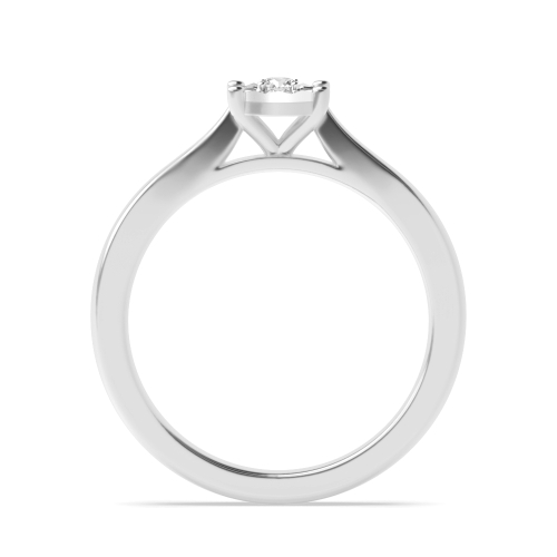 4 Prong Round Luster Illusion Naturally Mined Diamond Engagement Rings