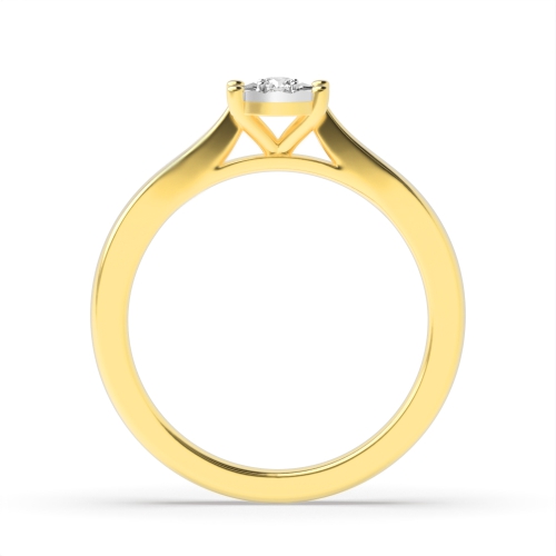 4 Prong Round Yellow Gold Cluster Diamond Ring