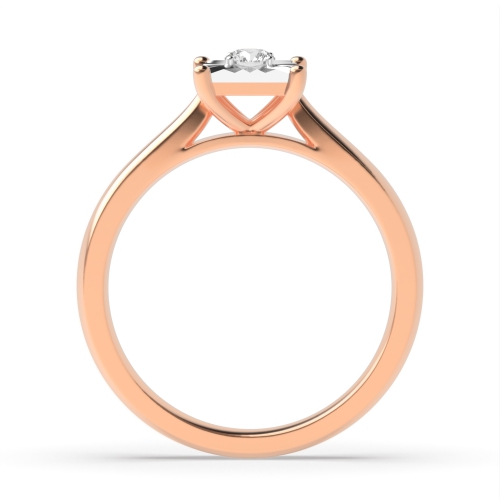 4 Prong Round Rose Gold Prominent Illusion Set Engagement Rings