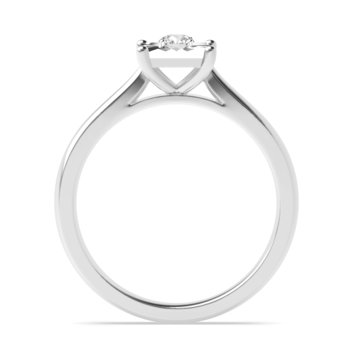 4 Prong Round Silver Prominent Illusion Set Engagement Rings