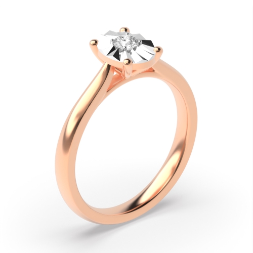 Illusion Set Oval Shape Diamond Engagement Ring (6x4mm)