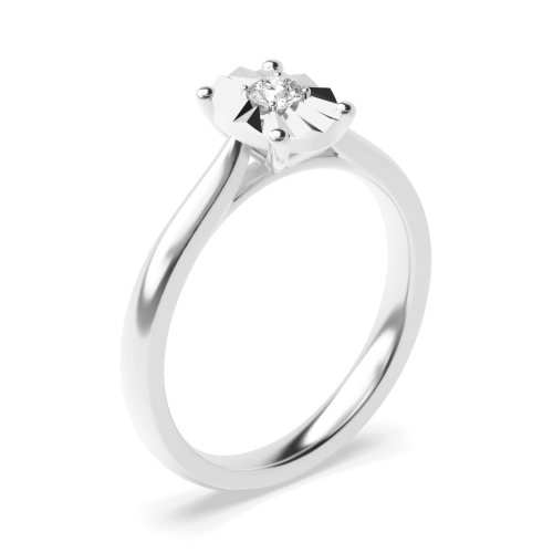 4 Prong Round Platinum Cluster Engagement Rings