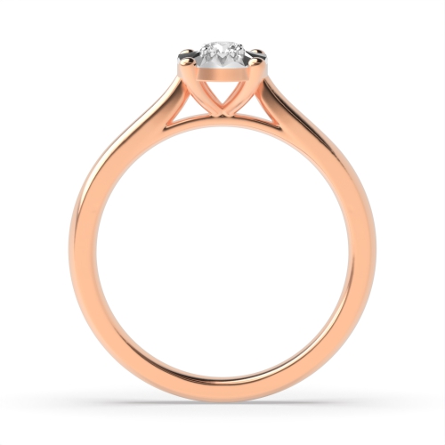 4 Prong Round Rose Gold V claws illusion set Illusion Set Engagement Rings