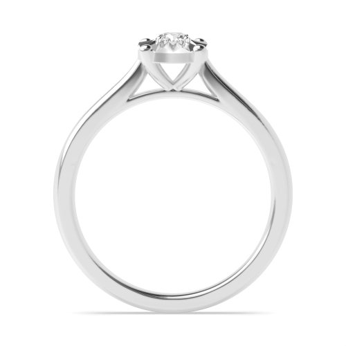 4 Prong Round Silver V claws illusion set Illusion Set Engagement Rings