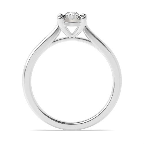 4 Prong Round V claws illusion set Engagement Rings