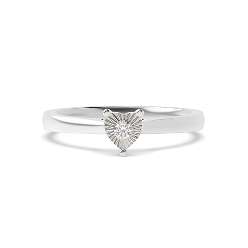 3 Prong Round Heartbeat Illusion Engagement Rings