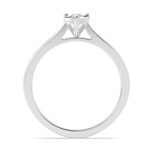 3 Prong Round Heartbeat Illusion Engagement Rings
