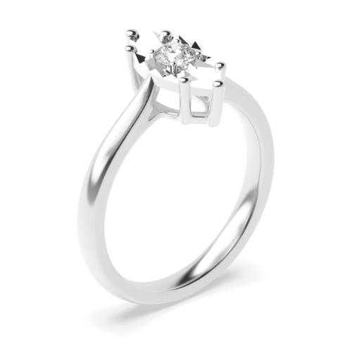Illusion Set Marquise Shape Lab Grown Diamond Engagement Ring (7x4mm)