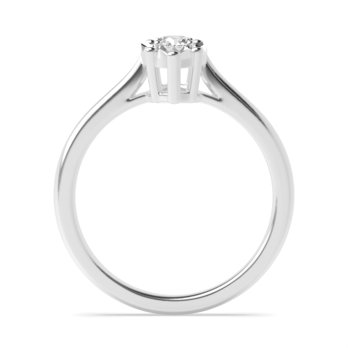 4 Prong Round Platinum Cluster Diamond Ring