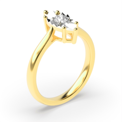Illusion Set Marquise Shape Diamond Engagement Ring (7x4mm)