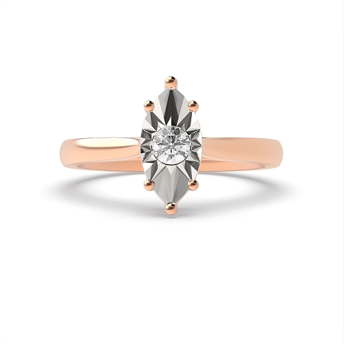 Round Rose Gold Illusion Engagement Rings