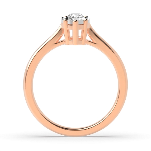 Round Rose Gold Illusion Engagement Rings