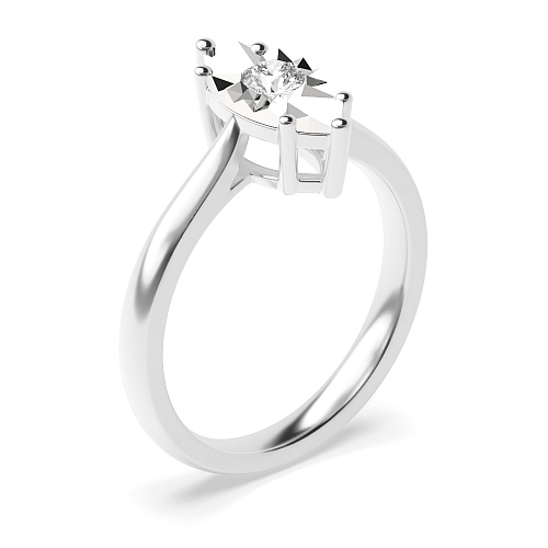 Round Illusion Moissanite Engagement Rings