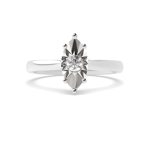 Round Illusion Moissanite Engagement Rings