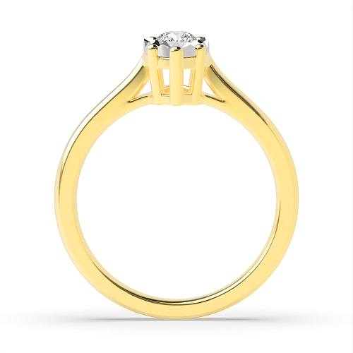 Round Yellow Gold Illusion Engagement Rings
