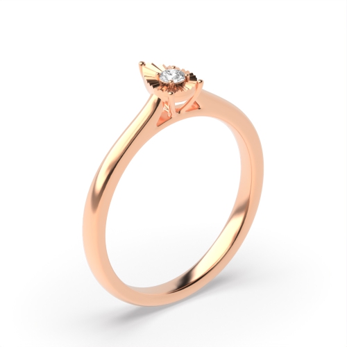 Illusion Set Pear Shape Diamond Engagement Ring (7x4mm)