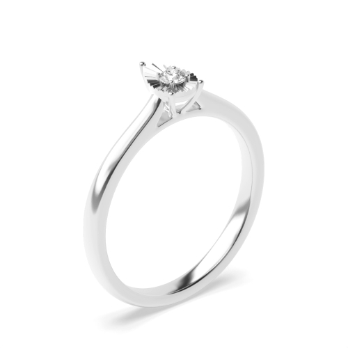 Illusion Set Pear Shape Moissanite Engagement Ring (7x4mm)