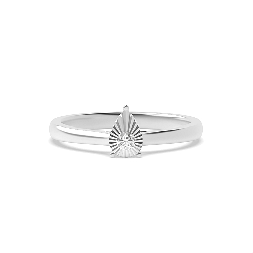 4 Prong Round Droplet Illusion Naturally Mined Diamond Engagement Rings