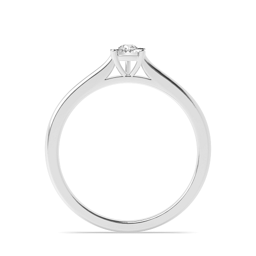 4 Prong Round Droplet Illusion Naturally Mined Diamond Engagement Rings
