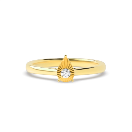 4 Prong Round Yellow Gold Cluster Diamond Ring