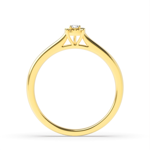 4 Prong Round Yellow Gold Cluster Diamond Ring