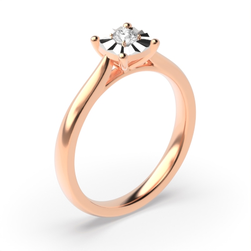 Illusion Set Cushion Shape Diamond Engagement Ring (5.0Mm)
