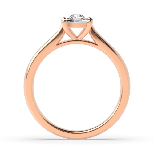 4 Prong Round Rose Gold Pinnacle Point Illusion Set Engagement Rings
