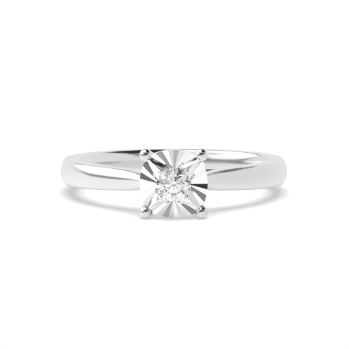 4 Prong Round Pinnacle Point Illusion Engagement Rings