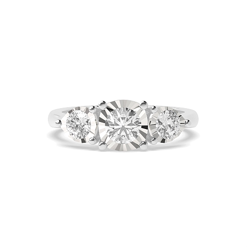 4 Prong Round And pear shape illusion Moissanite Engagement Rings