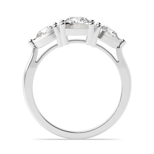 4 Prong Round And pear shape illusion Moissanite Engagement Rings