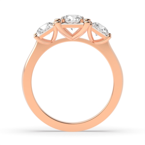 4 Prong Round Rose Gold Square illusion disc Illusion Set Engagement Rings