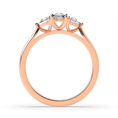 4 Prong Round Rose Gold Illusion Set Engagement Rings