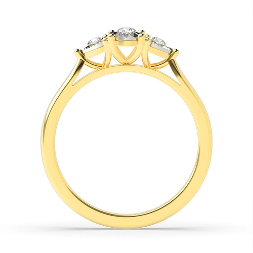 4 Prong Round Yellow Gold Illusion Set Engagement Rings