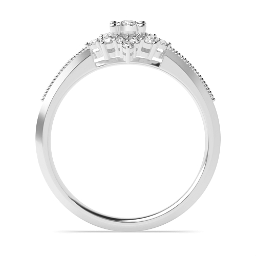 4 Prong Round Illusion Cluster Engagement Ring