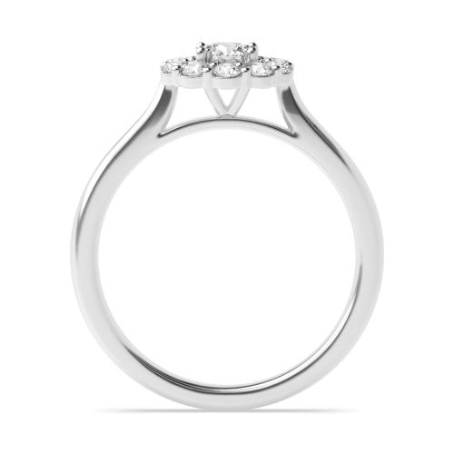 4 Prong Round Illusion Moissanite Halo Diamond Ring