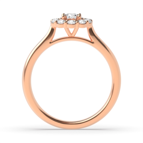 4 Prong Round Rose Gold Celestial Illusion Halo Engagement Rings