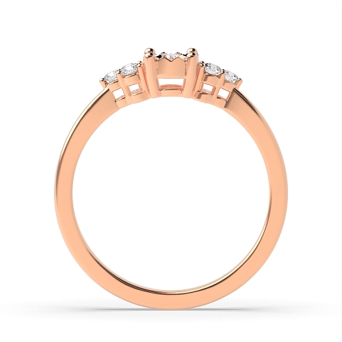 Round Rose Gold low set Illusion Set Engagement Rings
